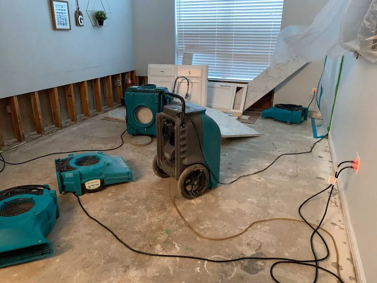 Dehumidifier in flood-cut room for Water Extraction & Removal in Fontana